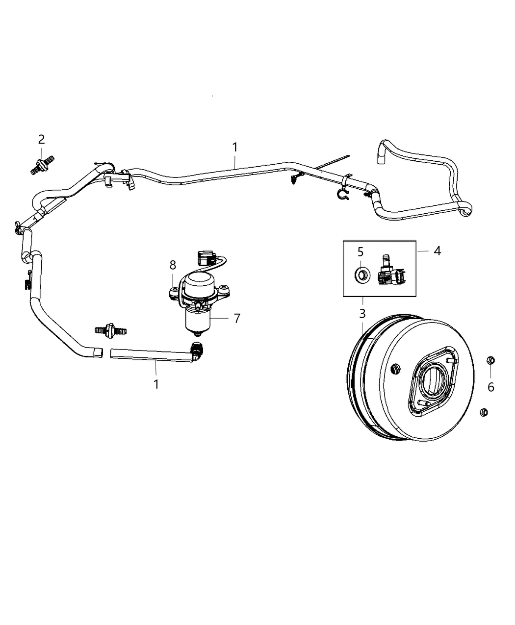 Mopar 5181750AB Hose Brake Booster Vacuum