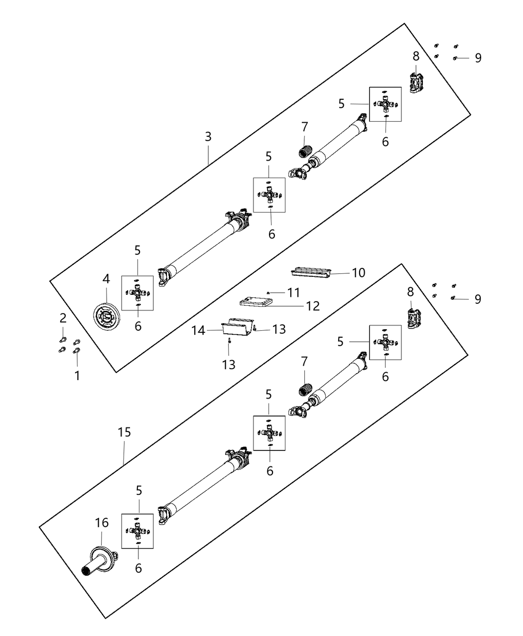 Mopar 5146671AD Shaft Drive Rear 2-Piece