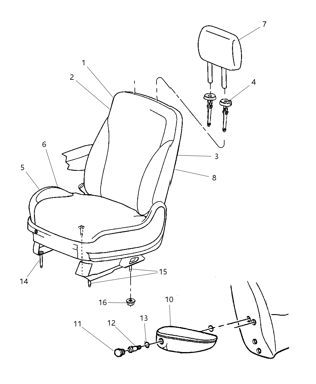 Mopar 1BZ531L2AA Headrest Front
