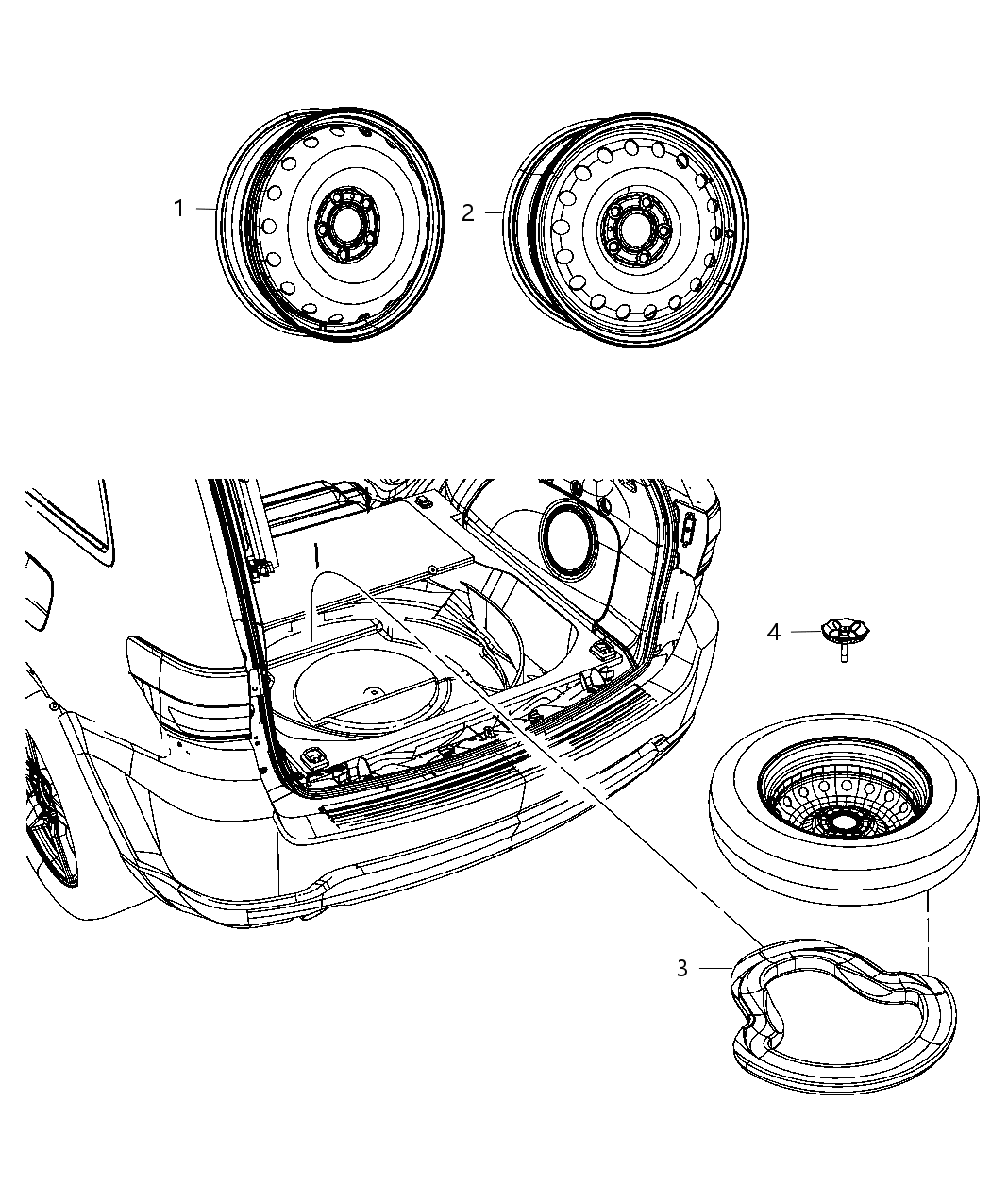 Mopar 68216122AA Hold Down Spare Tire