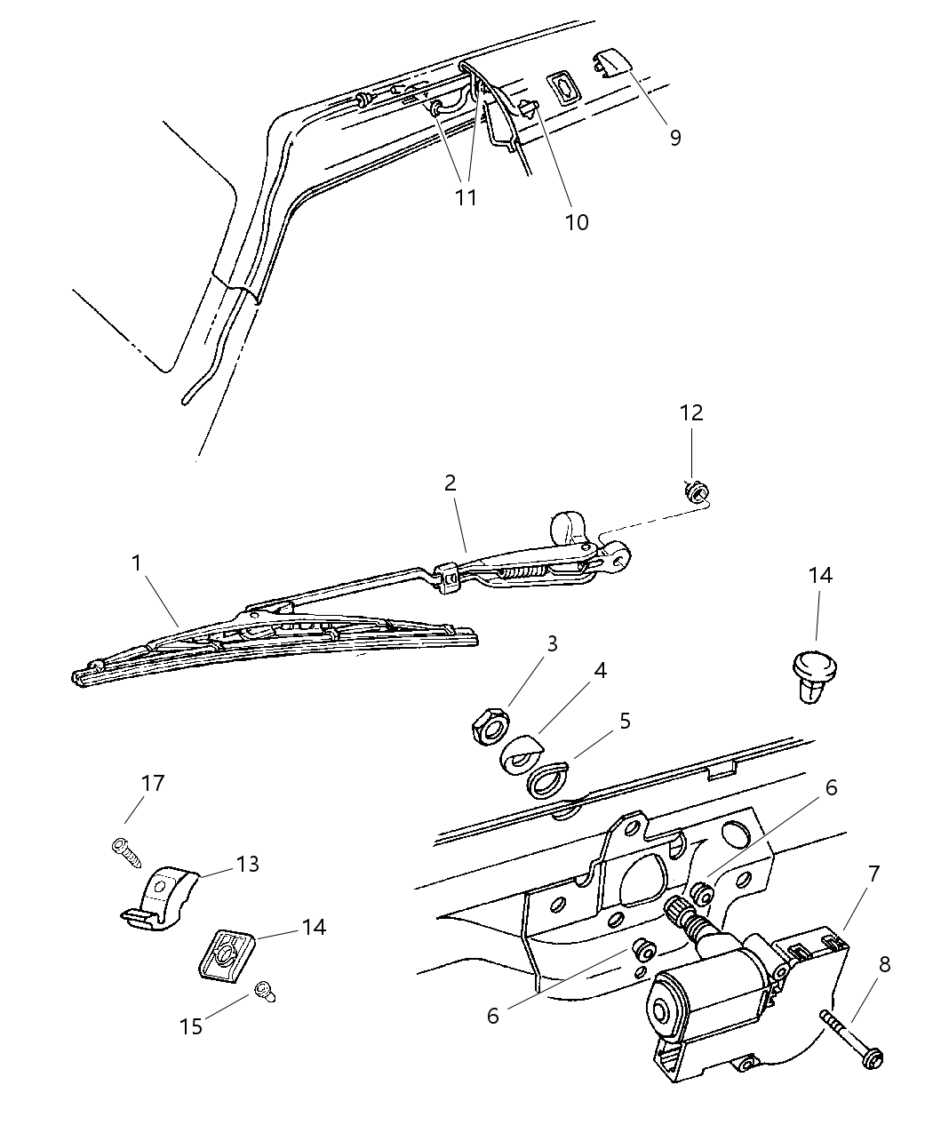 Mopar 55154622 Grommet Washer Tube, Rear