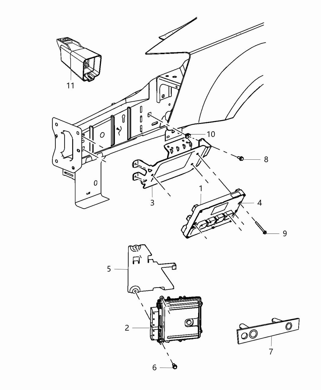 Mopar 68081702AE Bracket Engine And Transmission Controller