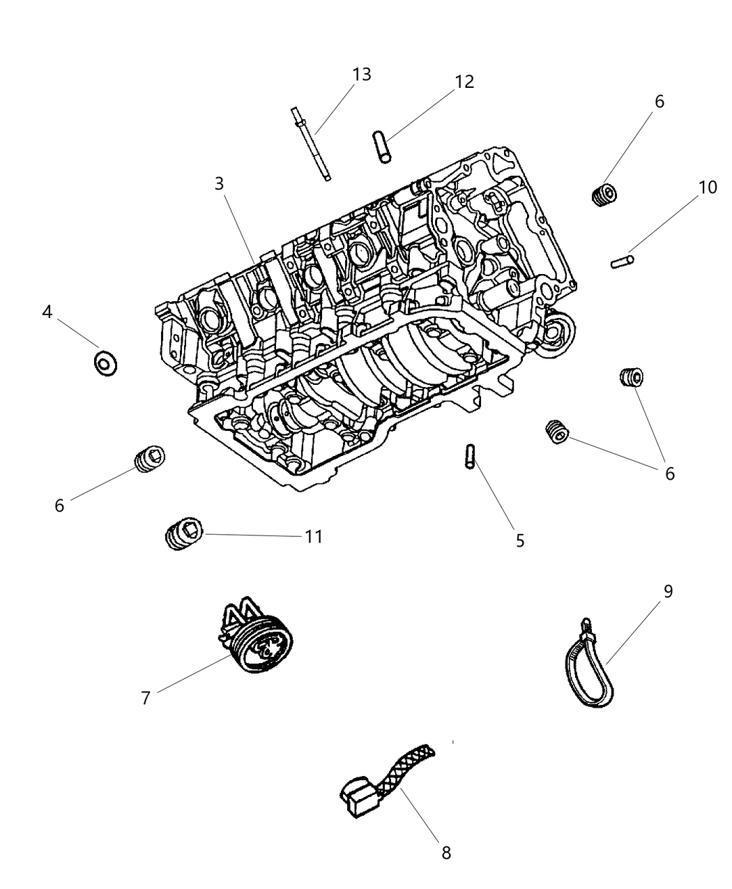 Mopar R2847034AB Engine Long Block Service Warning: Replace Intake Manifold.
