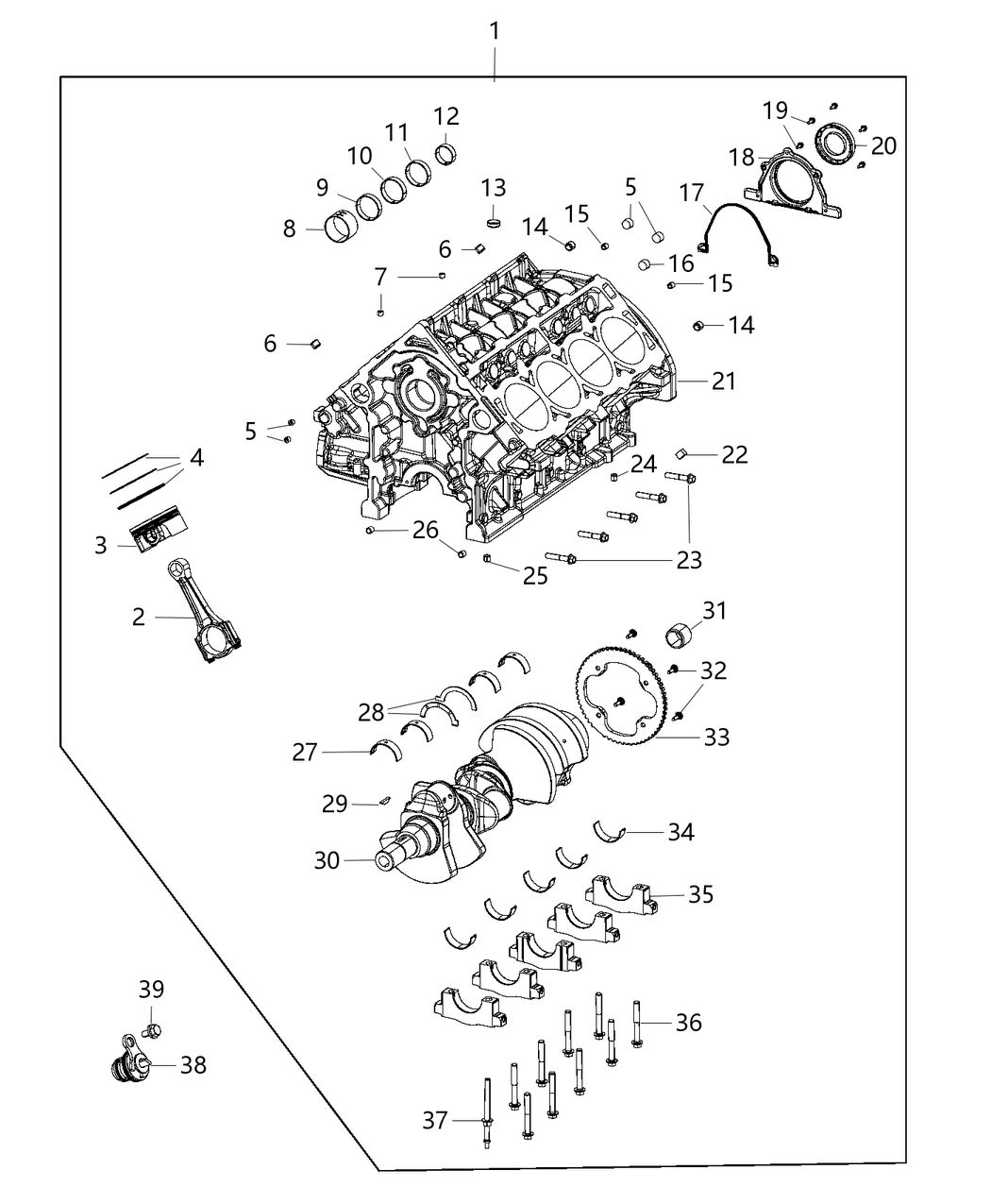 Mopar 68223457AA Short Block