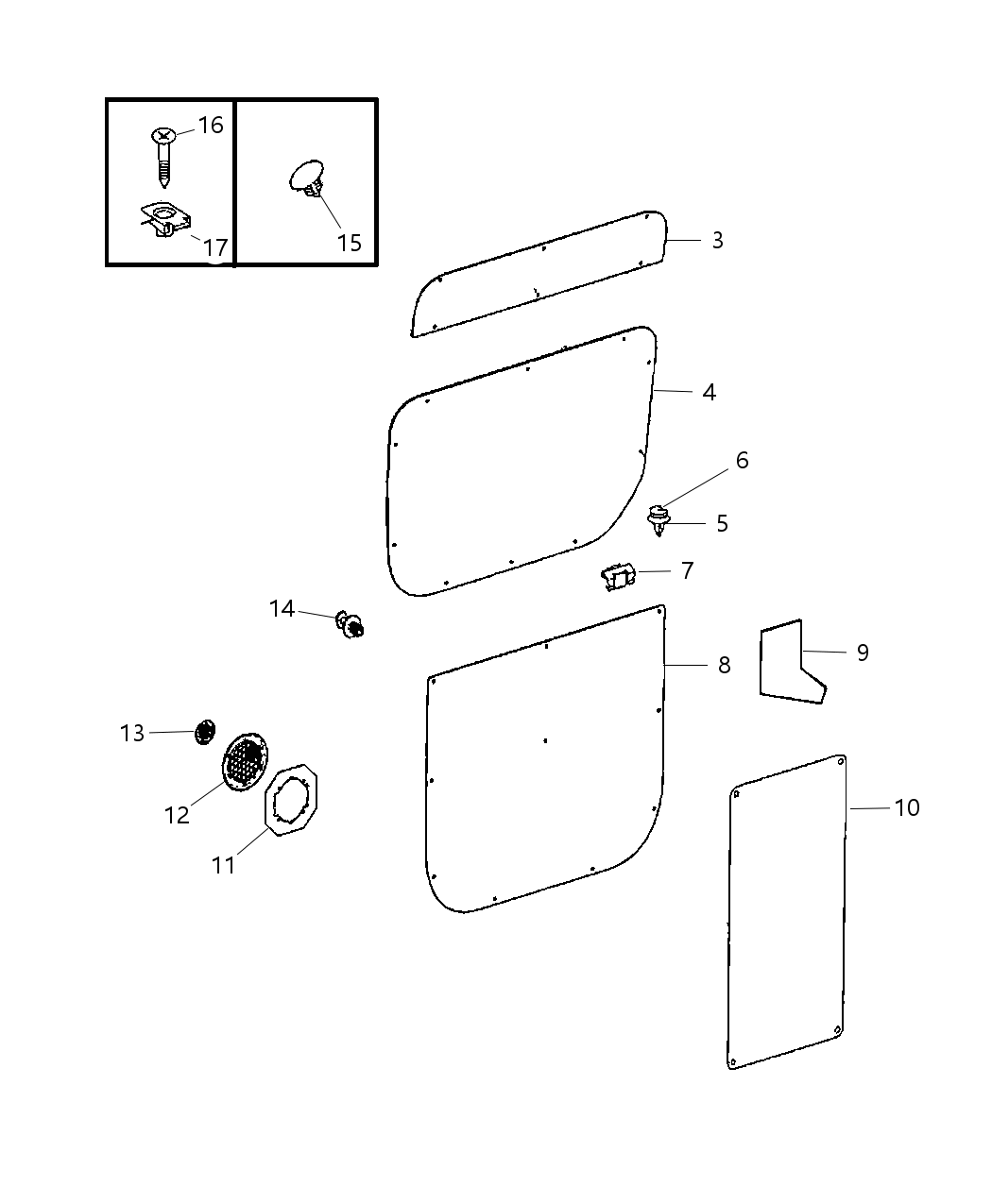 Mopar 1PC391E7AA Panel Sliding Door Trim