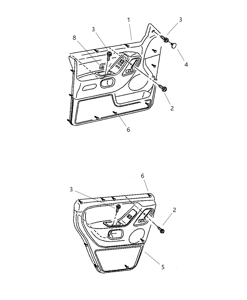 Mopar 5012874AA Retainer Trim Panel Pin Portion Of 6505539Aa