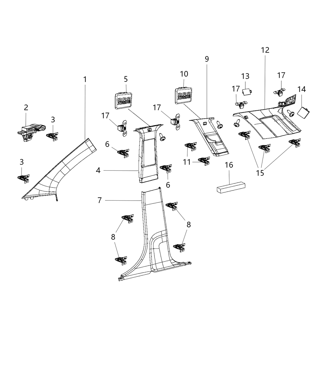 Mopar 4680665AA Pad B - Pillar, Upper Extension