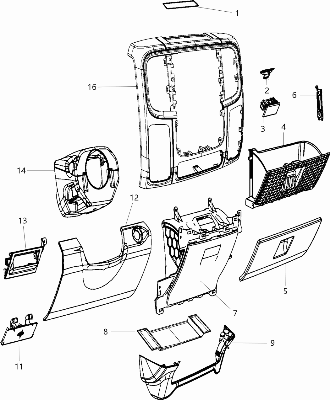 Mopar 5PB481X9AB Bezel Instrument Panel Center