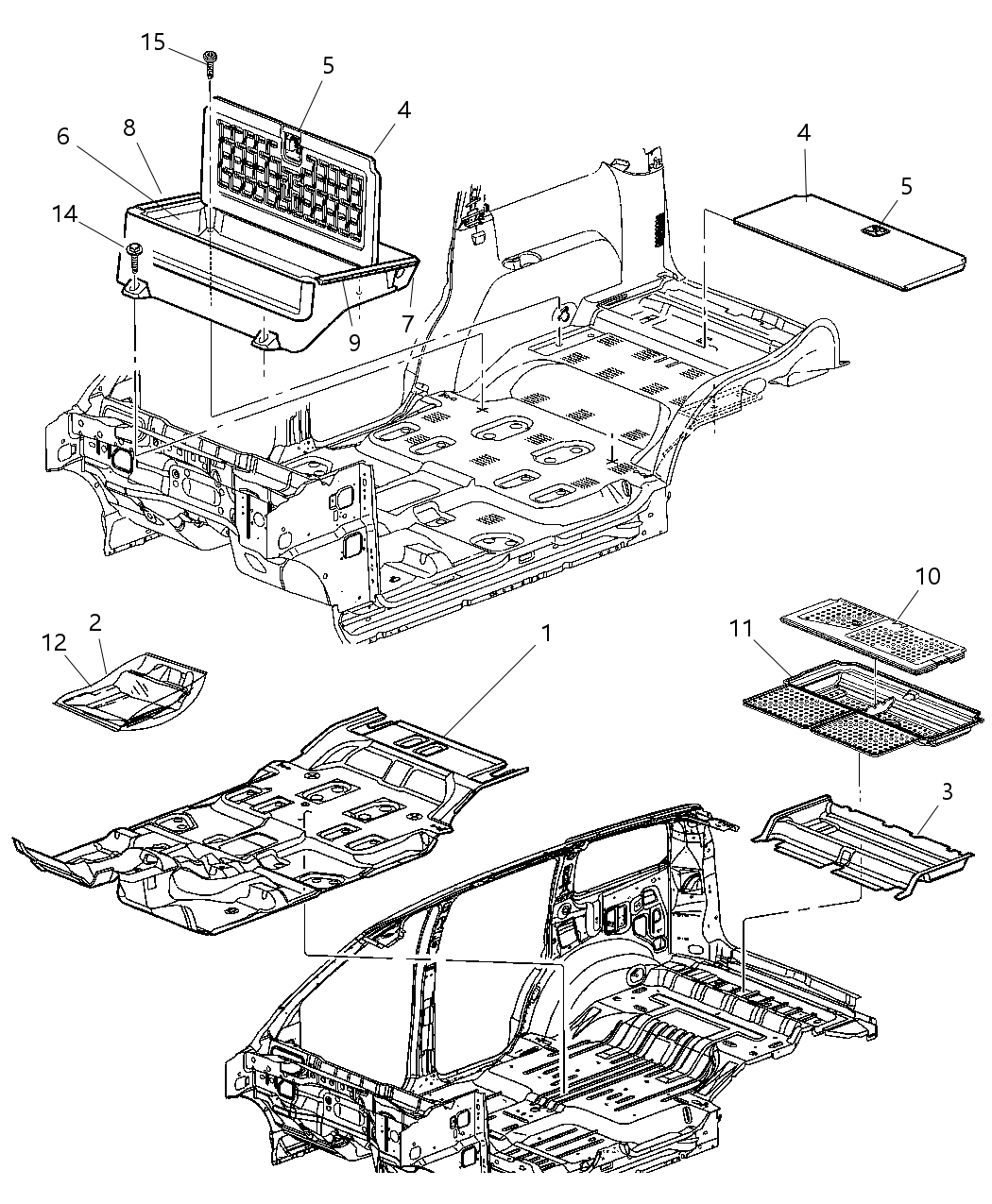 Mopar 5KK14XDHAA Mat Kit Floor - Complete Front And Rear