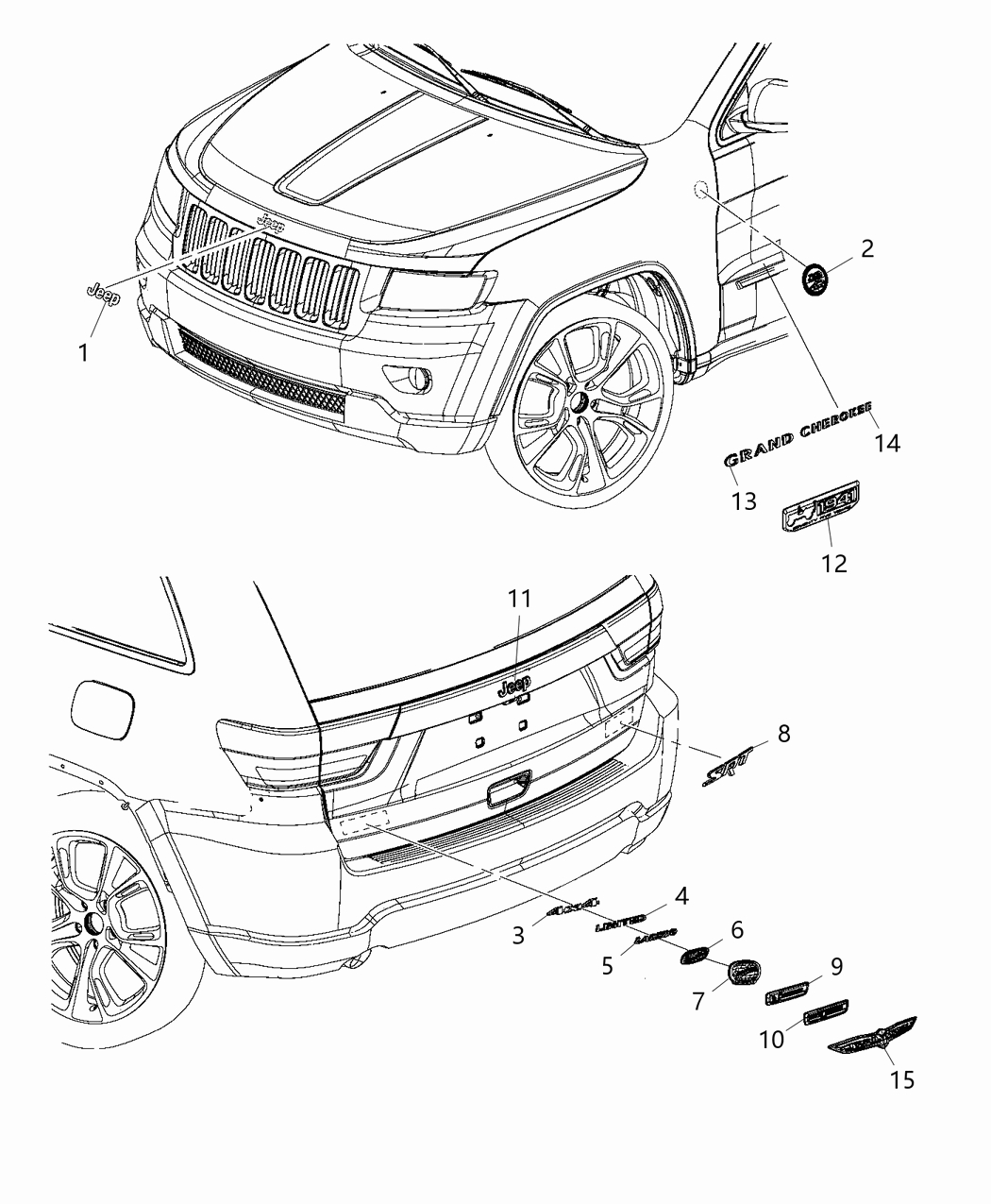 Mopar 68271456AB Nameplate Front Door Cherokee