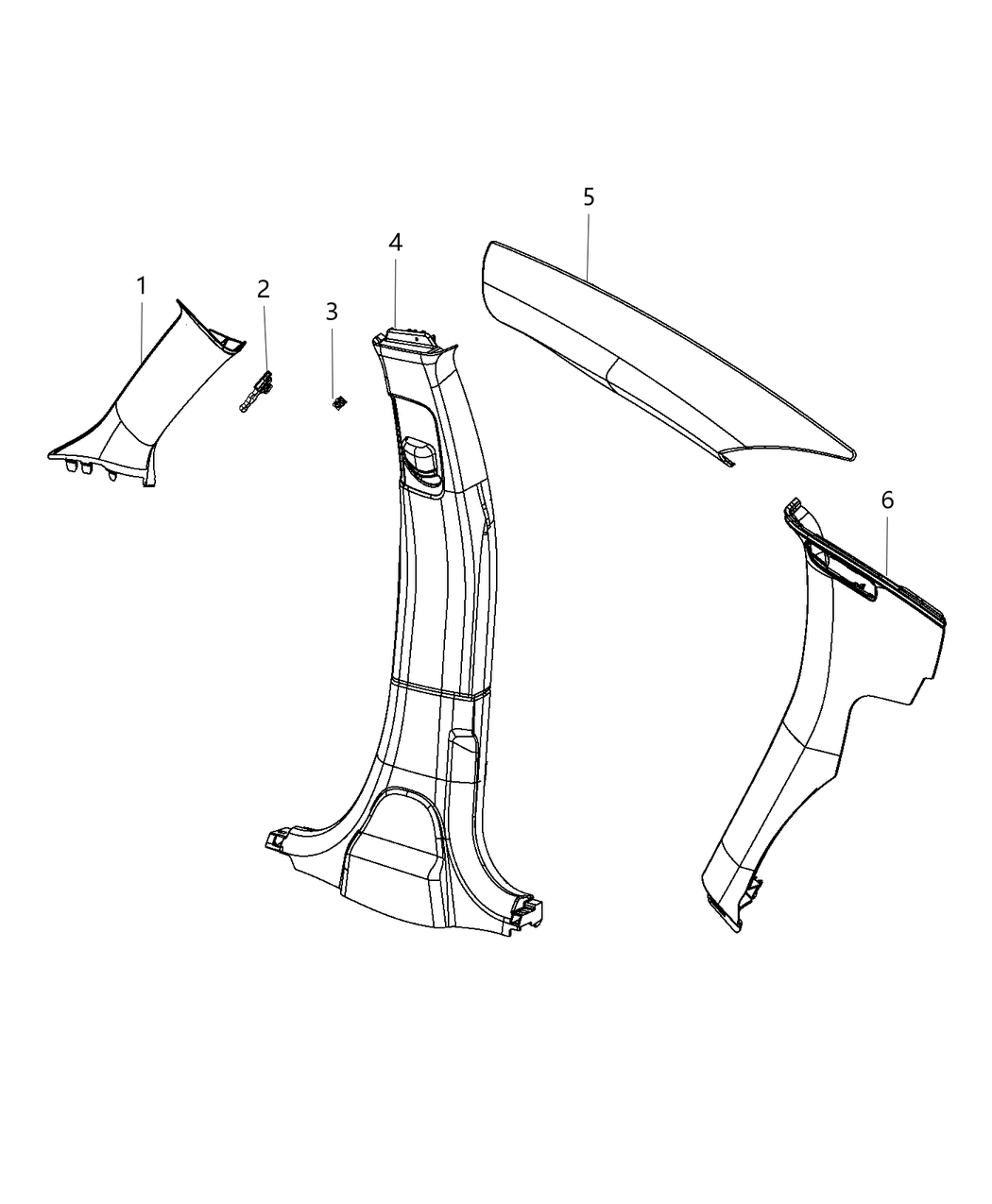 Mopar 6VX491X9AB Panel C Pillar Inner Lower, Includes Clips