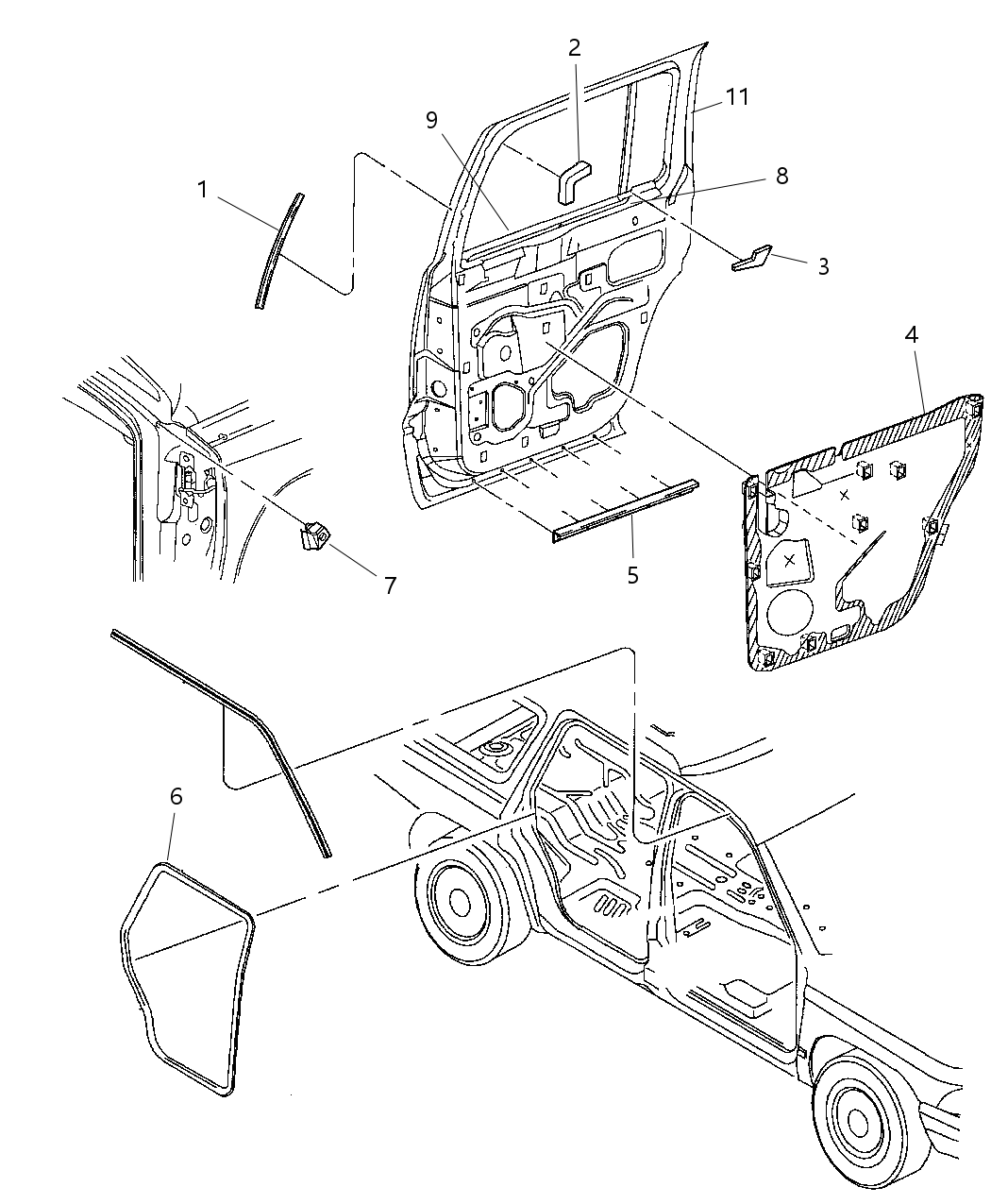 Mopar 55256415AD Seal Rear Door
