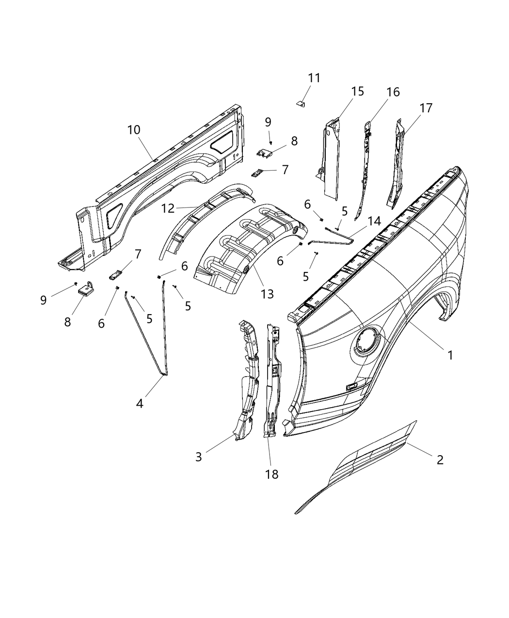 Mopar 68377281AA Panel Box Side Inner