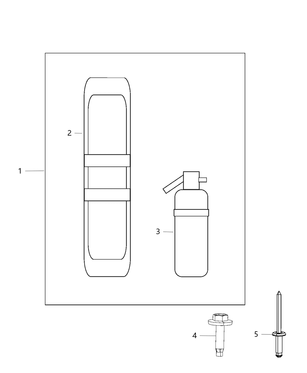 Mopar 82214344AC Emergency Kit Roadside Includes: Bag