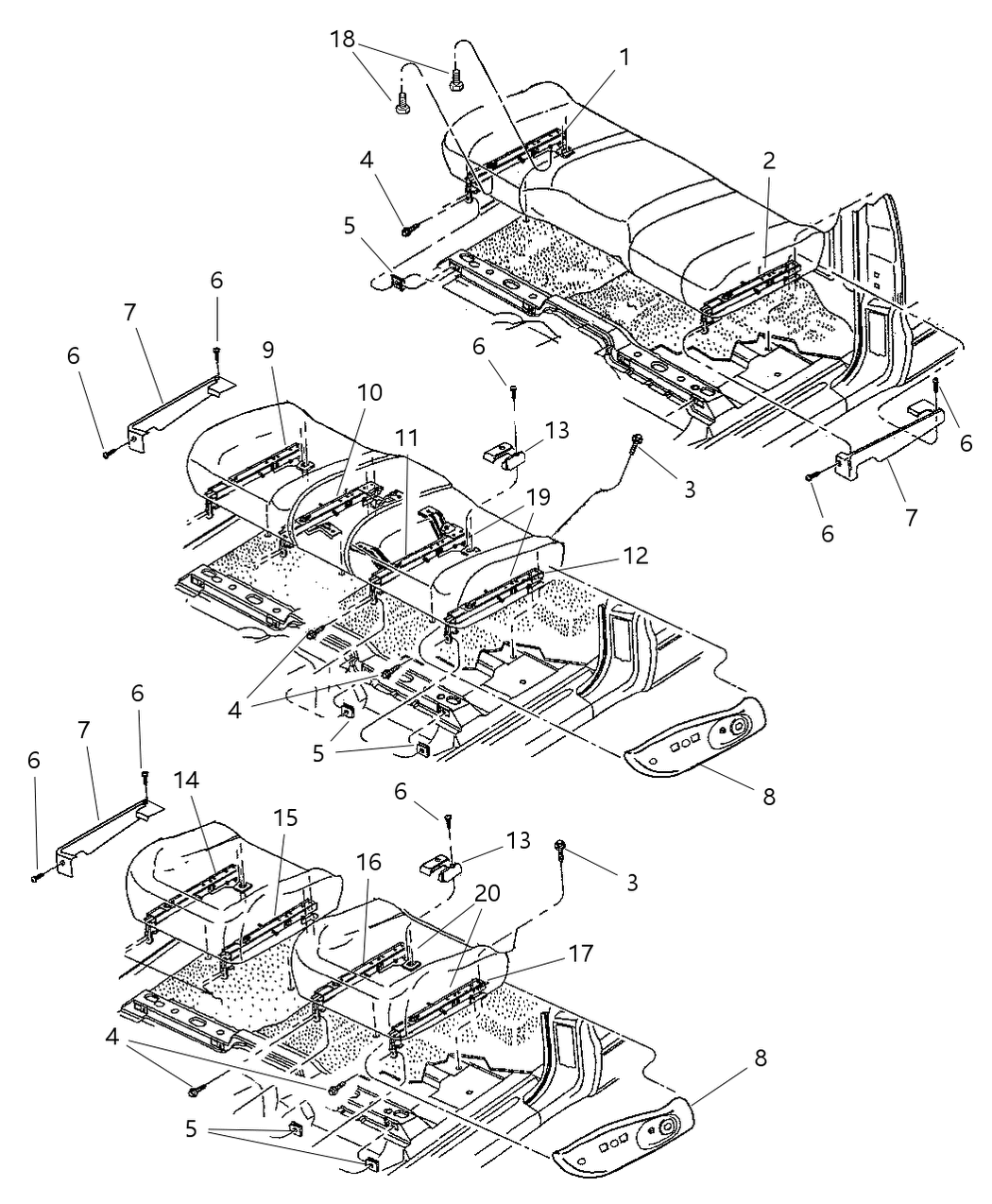 Mopar 5012531AA Adjuster Power Seat, Inner Driver Side