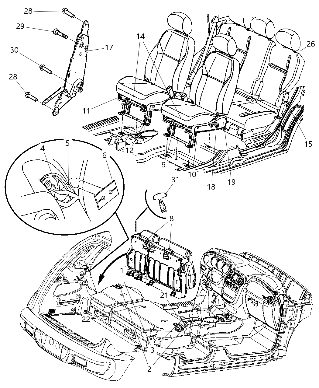 Mopar 5019978AA Bezel Seat Release
