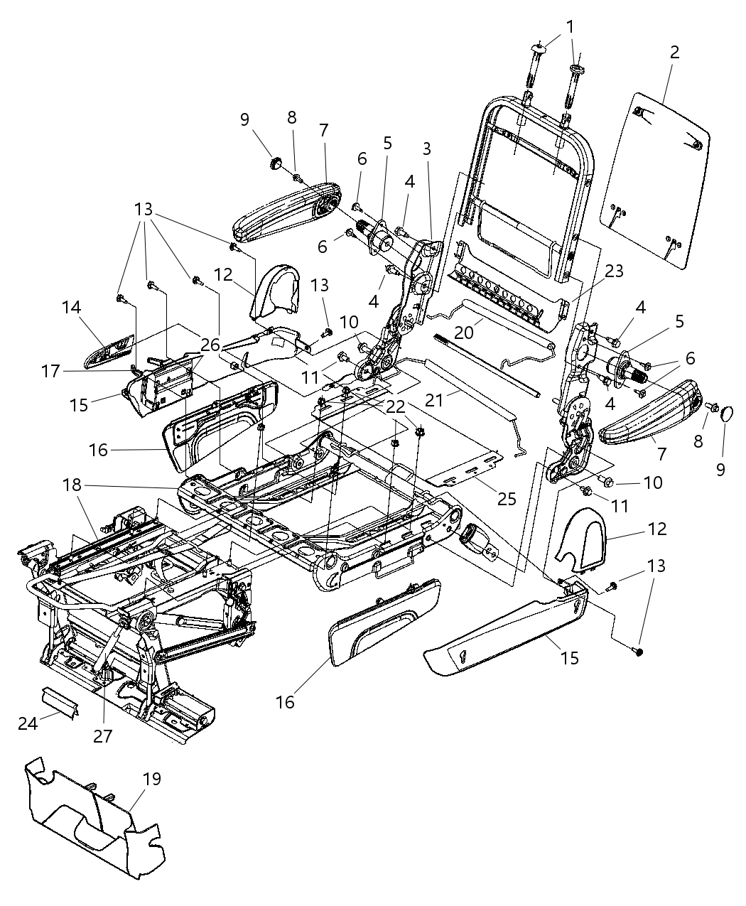 Mopar 1AL851D1AB Shield Side Seat