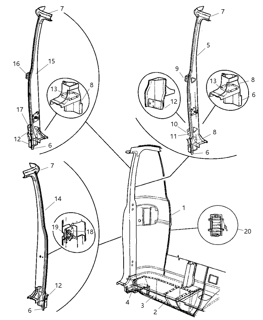 Mopar 2664352 Tapping Plate Striker Single Door