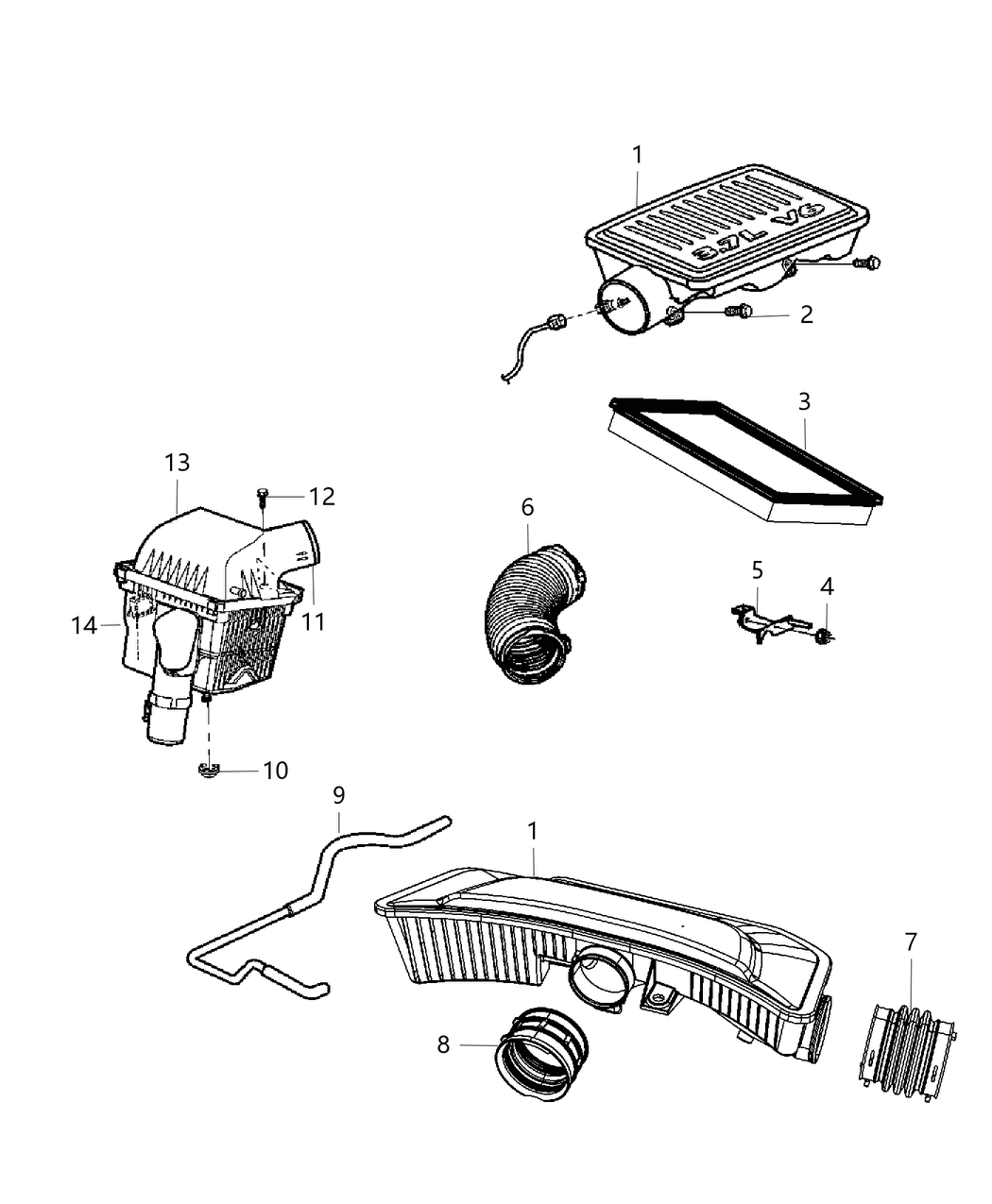 Mopar 53013714AA Clamp Air Cleaner To Throttle Body
