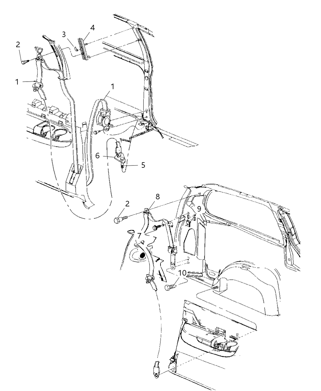 Mopar SL691L5AA Seat Belt 1ST Rear Outer