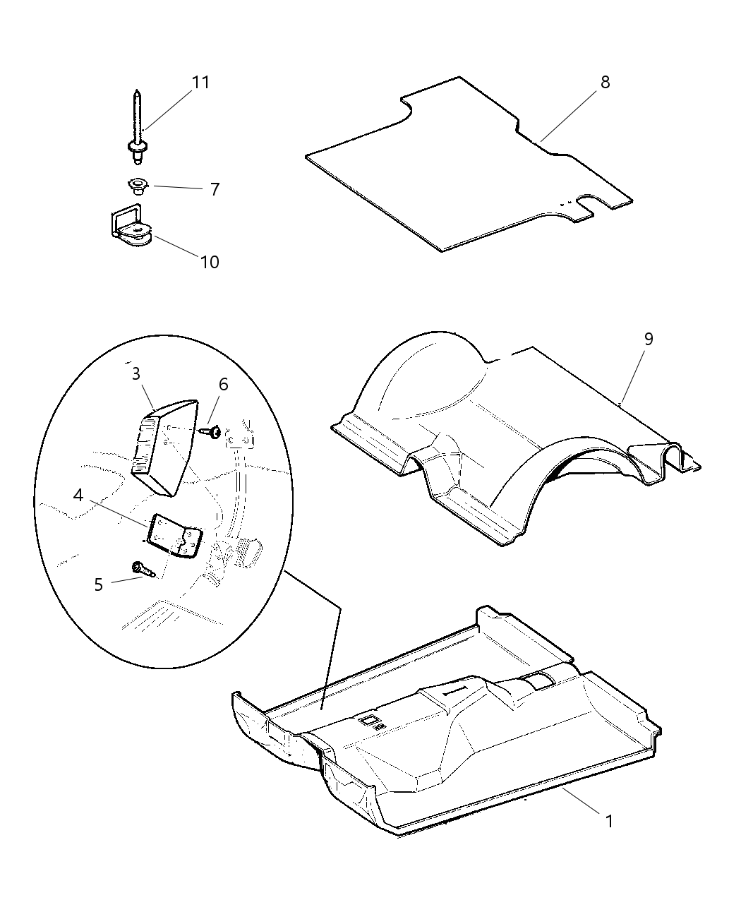 Mopar 5FN10DX9AQ Mat Full Floor Rubber