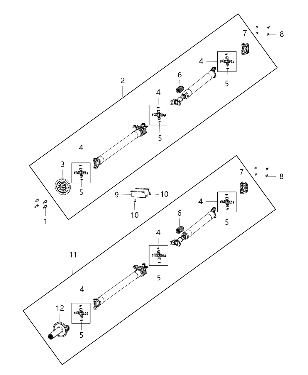 Mopar 68190345AC Shaft Drive Rear 2-Piece