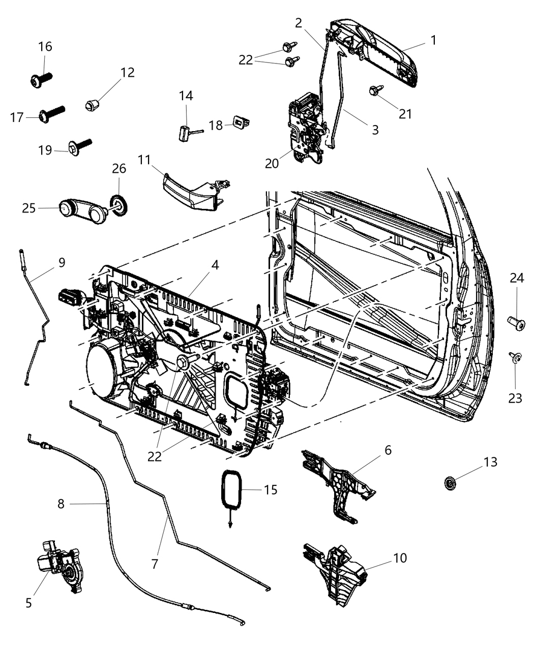 Mopar 68223326AA Cover Handle Inside Release
