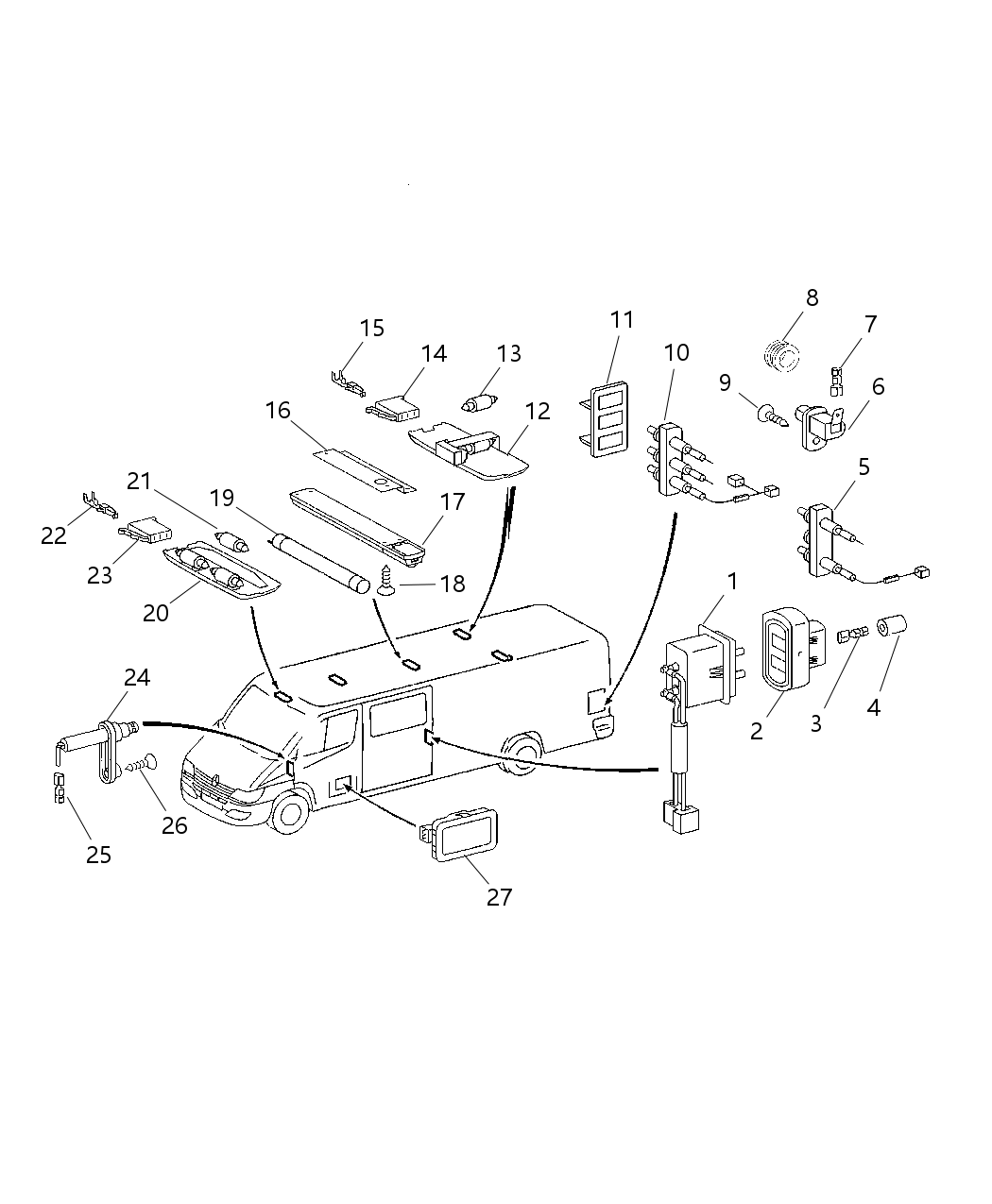 Mopar 5121426AA Cargo Lamp Upper Bracket