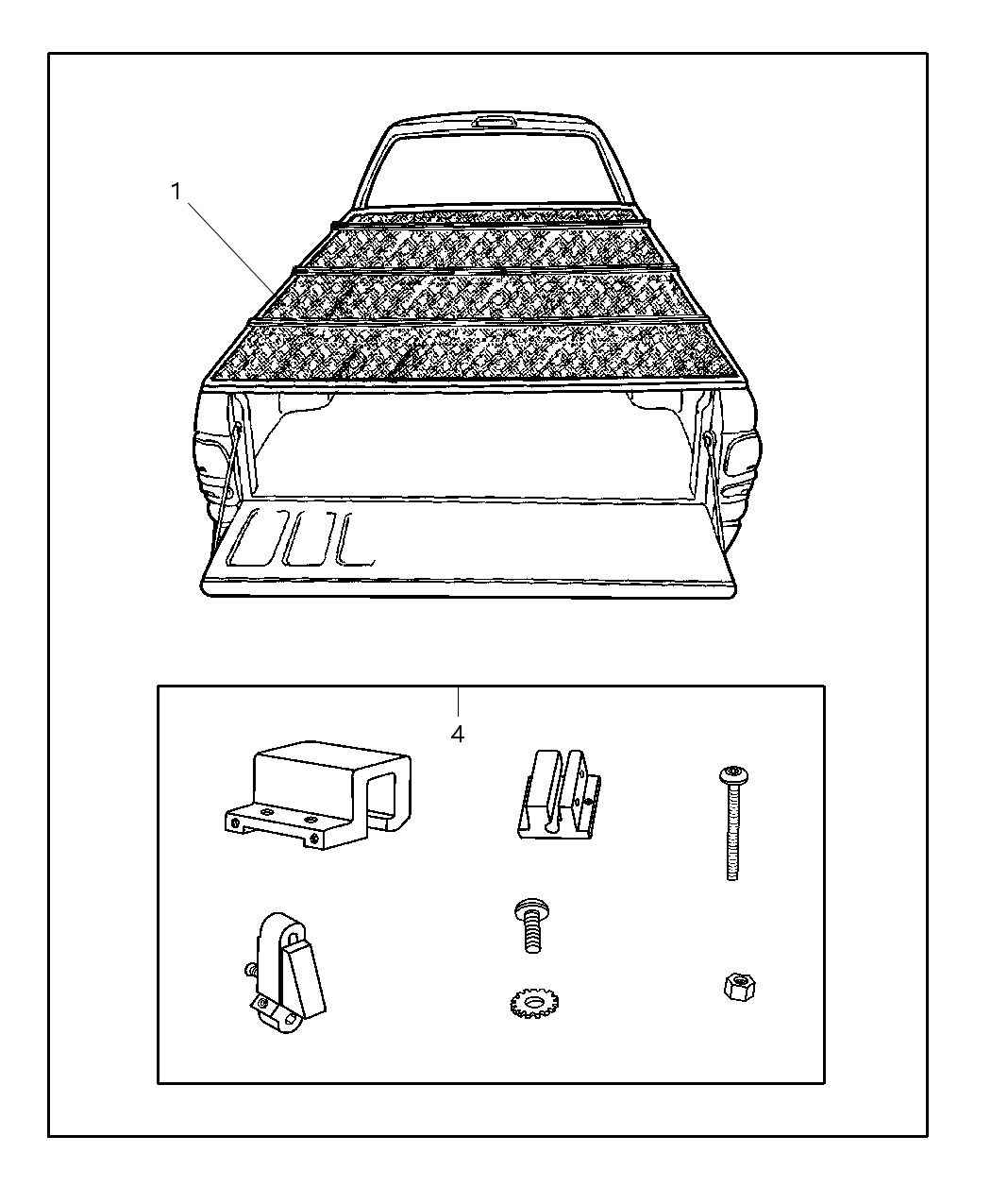 Mopar 5018118AA Lock Kit Folding - Tonneau