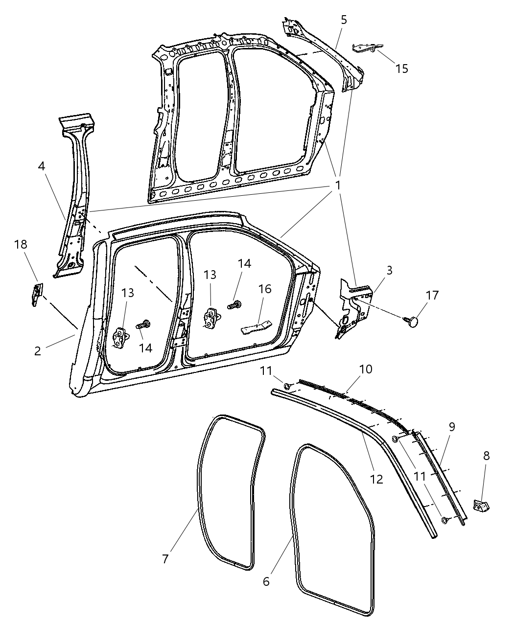 Mopar 55275682AA Retainer Bodyside Seal