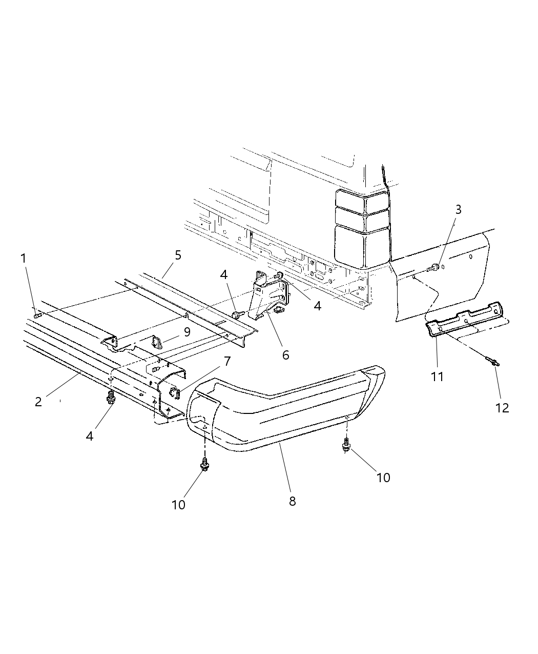 Mopar 55155991AA Bumper Mount Bracket