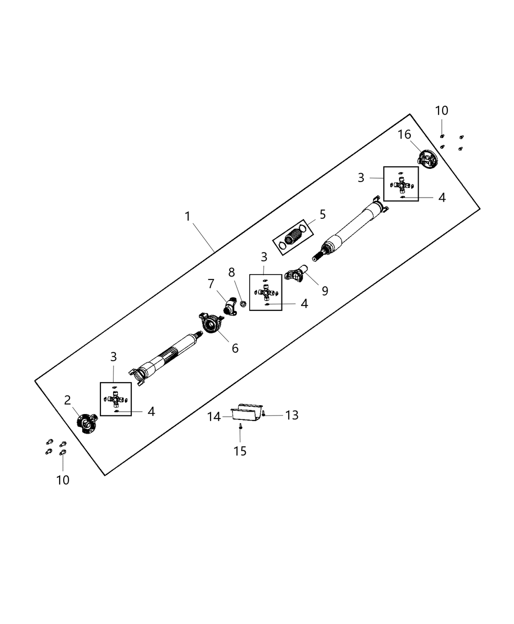 Mopar 68375076AB Shaft Drive Rear 2-Piece