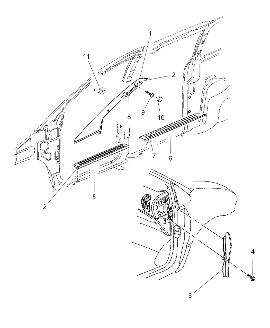 Mopar PJ69WL5 Plate Sliding Door Scuff