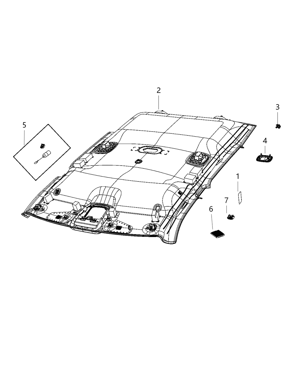 Mopar 7FK85TX7AA Headliner