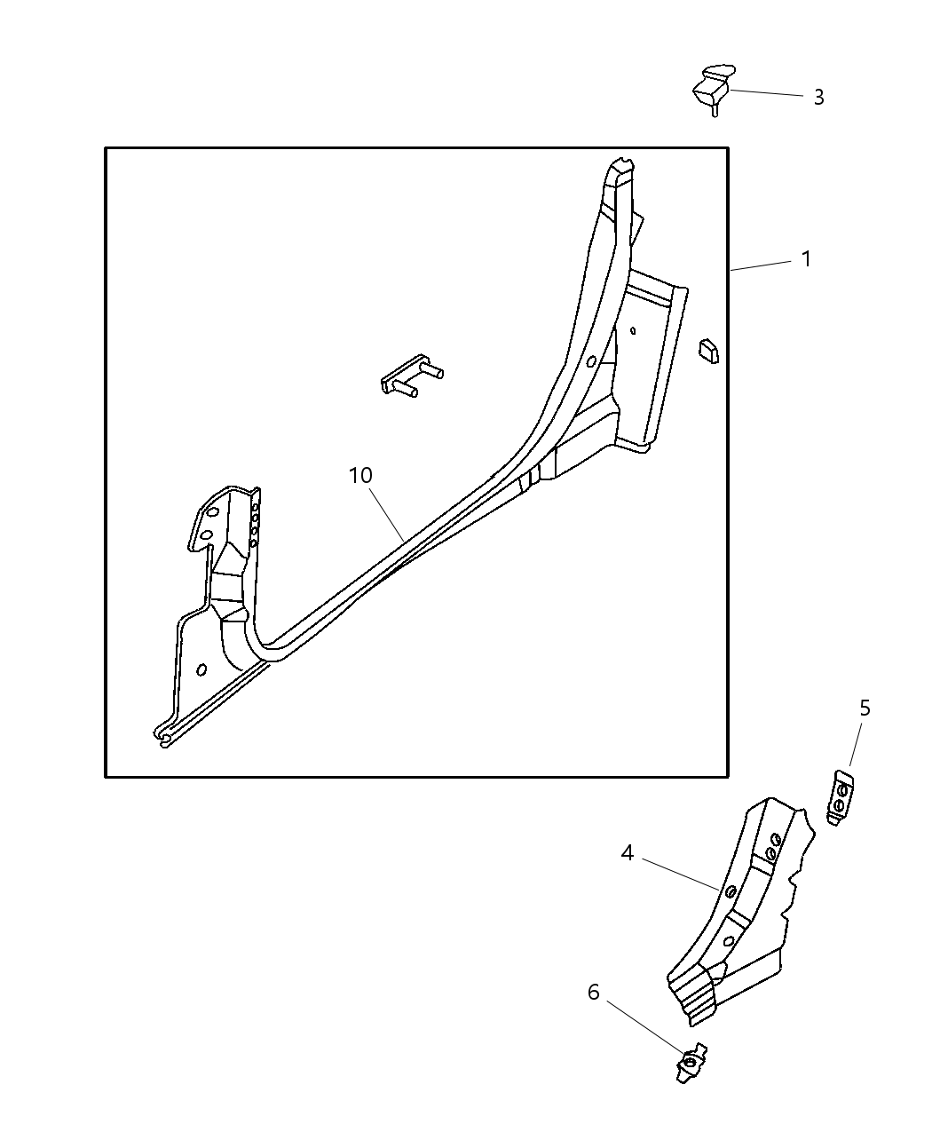 Mopar 4815190 Retainer Front Floor To Bodyside Outer