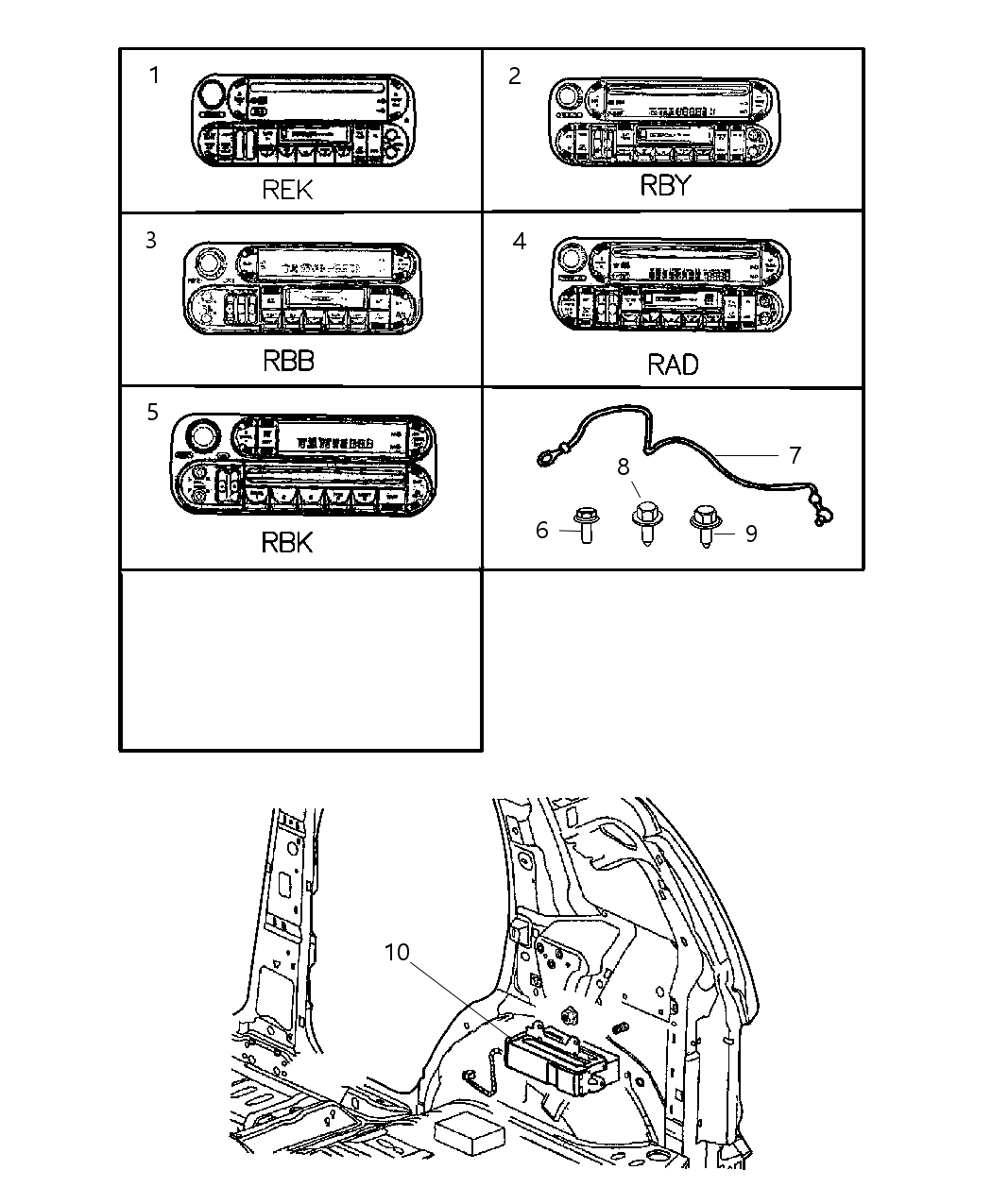 Mopar 5091601AE Radio AM/FM/Cassette With CD