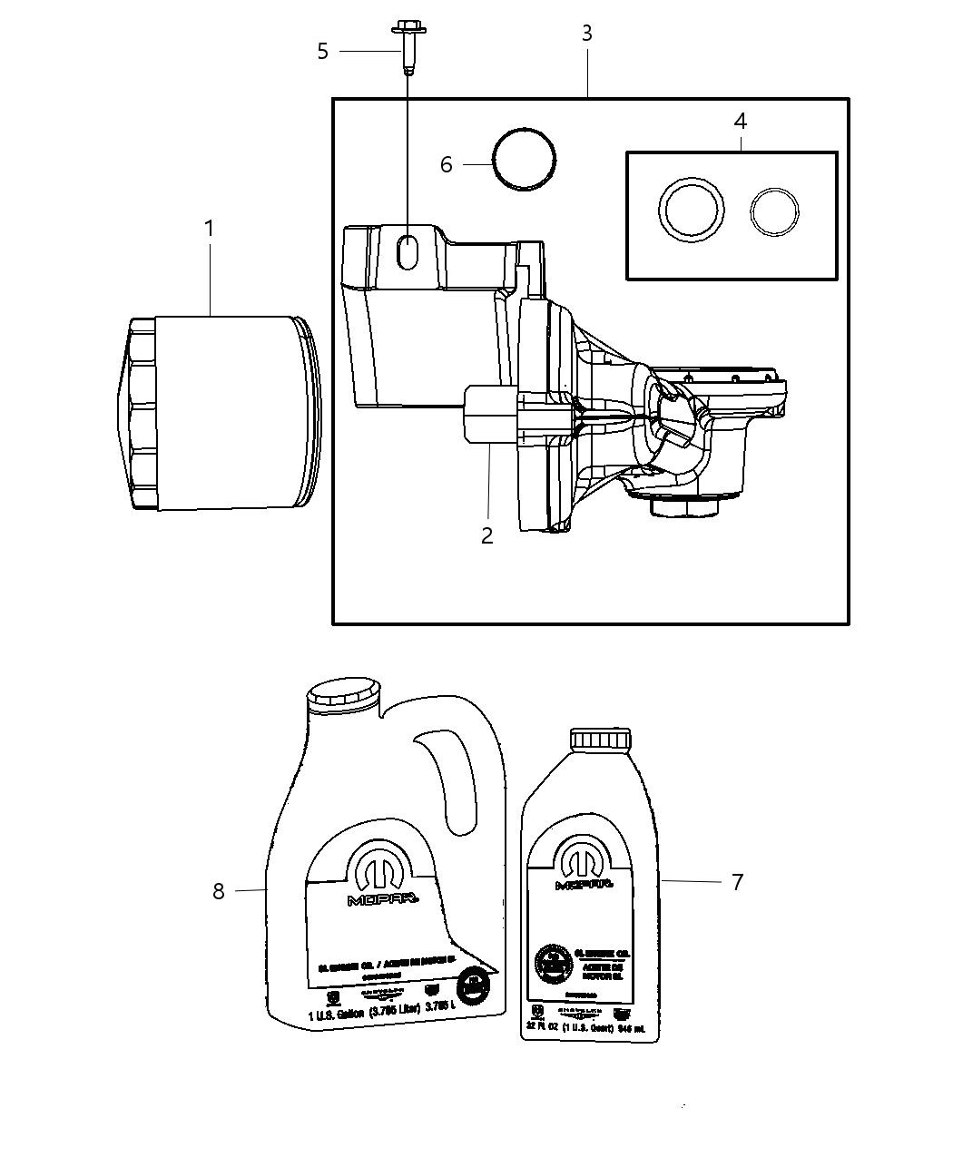 Mopar 4892314AB Adapter Oil Filter