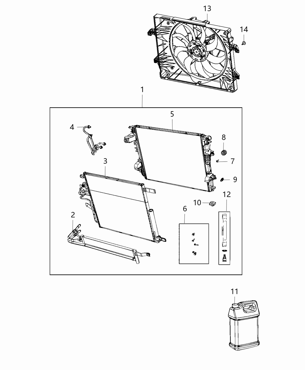 Mopar 68404439AB Fastener Kit Cooling Module