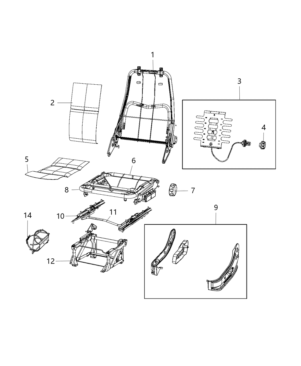 Mopar 1ZU41JXWAA Shield Front Seat