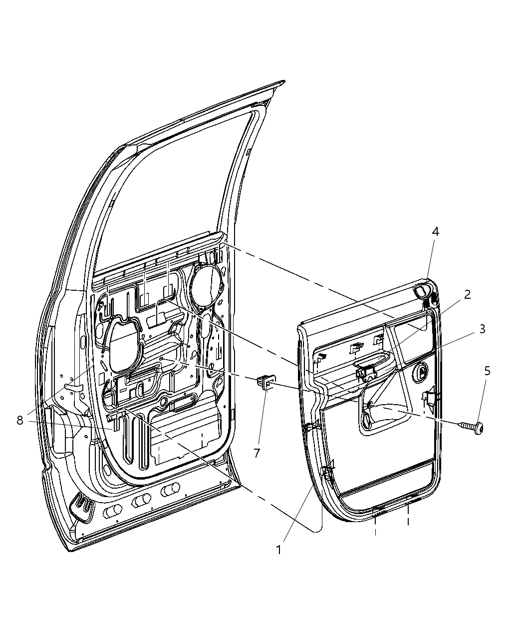 Mopar 5KT511D5AB Panel Rear Door Trim