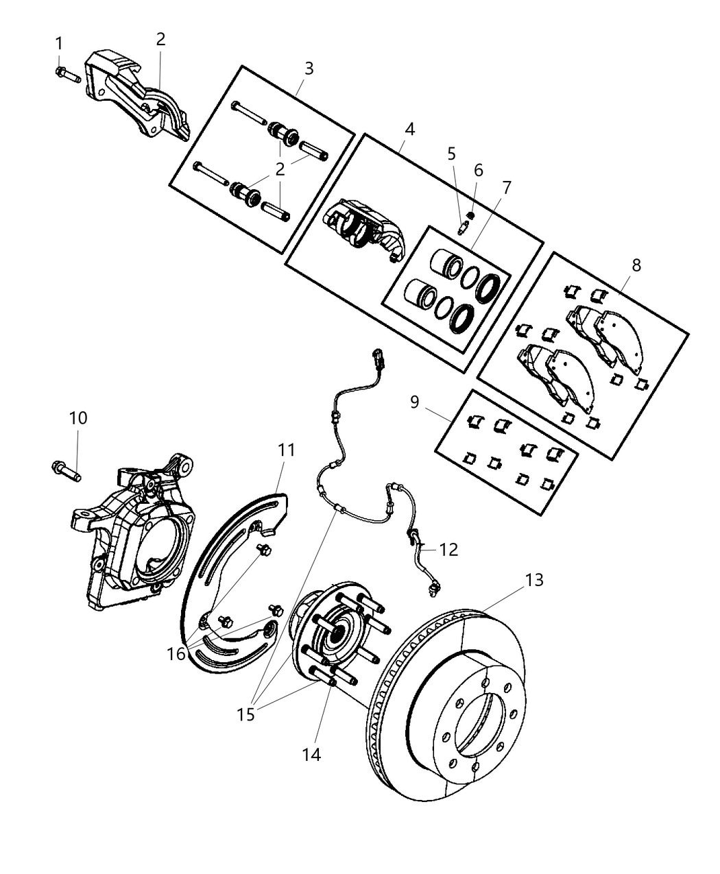 Mopar R8049151AD Caliper Assembly Disc Brake Front