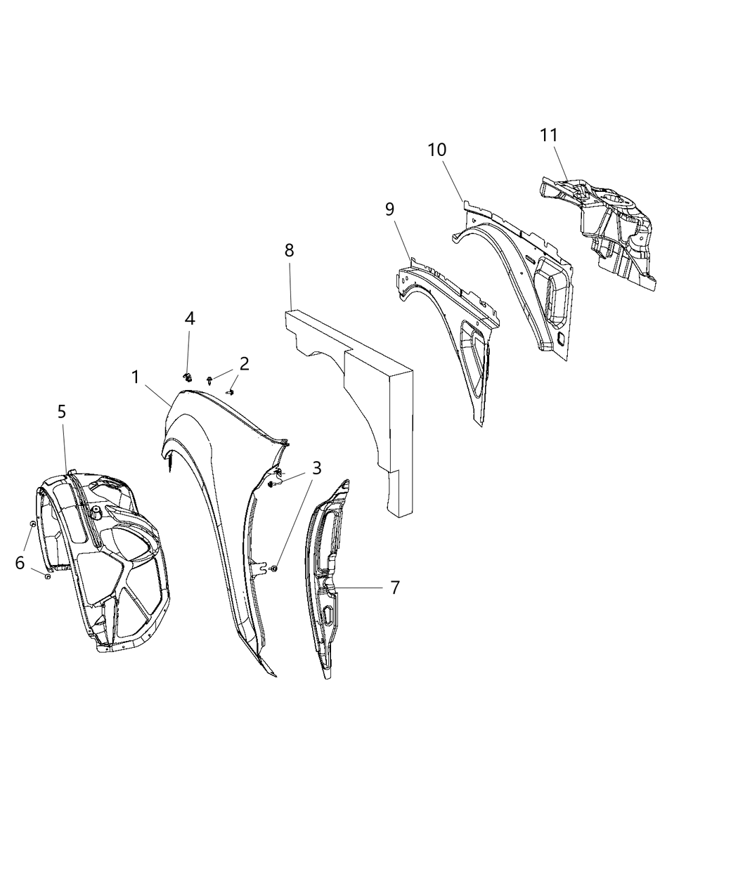 Mopar 68253191AA Silencer Wheelhouse Inner