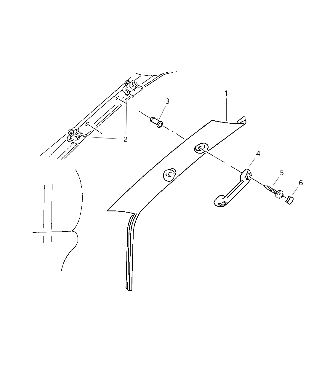 Mopar 5FV81RC3AA Panel A Pillar Trim