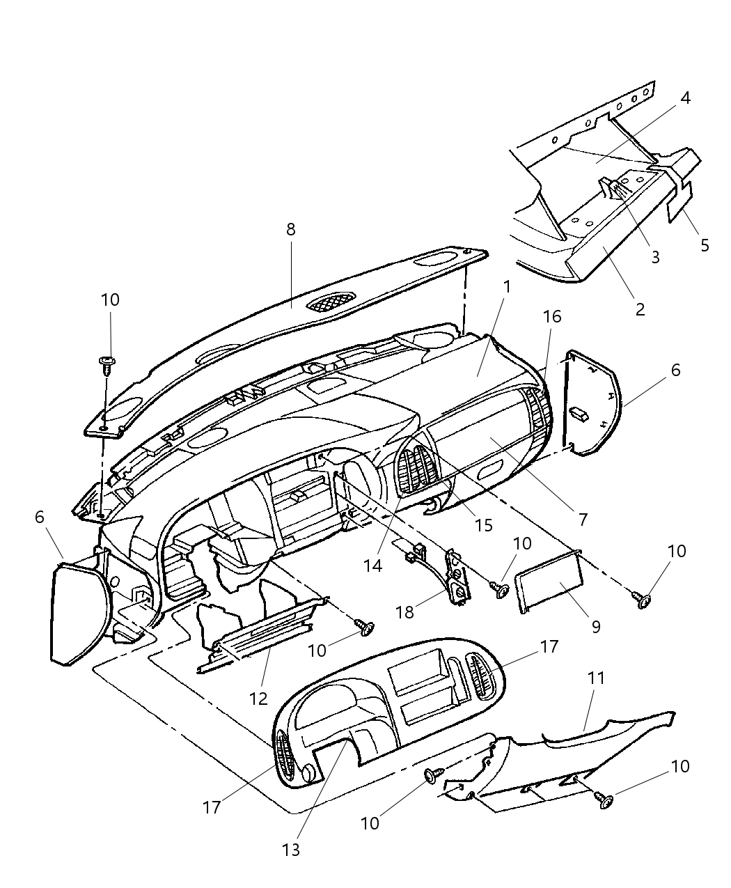 Mopar 5EW35DX9AJ End Cap Instrument Panel