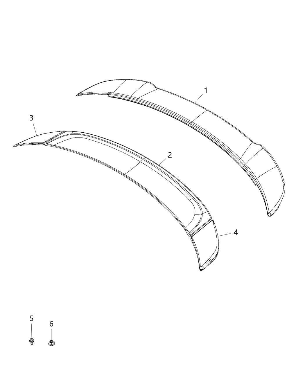Mopar 5NN78LXTAB Spoiler Rear Right