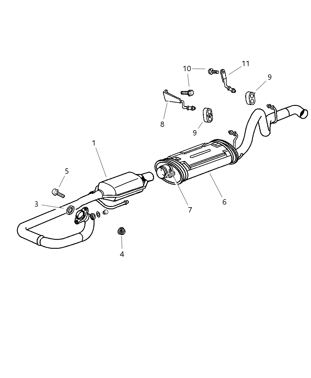 Mopar 52021000 Pipe And Resonator Exhaust