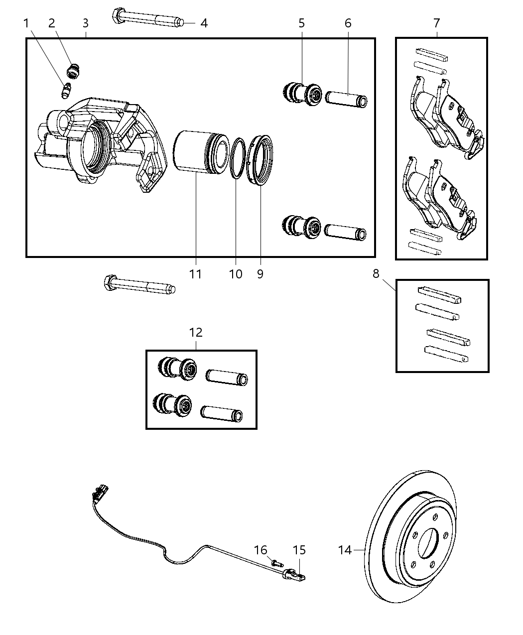 Mopar VRWK0871AB Pad Kit Rear Disc Brake