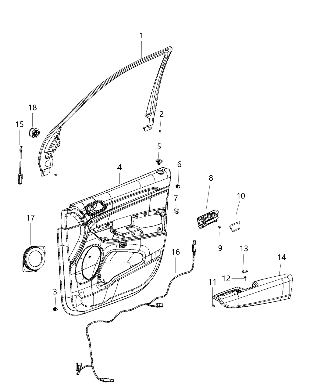 Mopar 6TV841X9AB Panel Front Door Trim