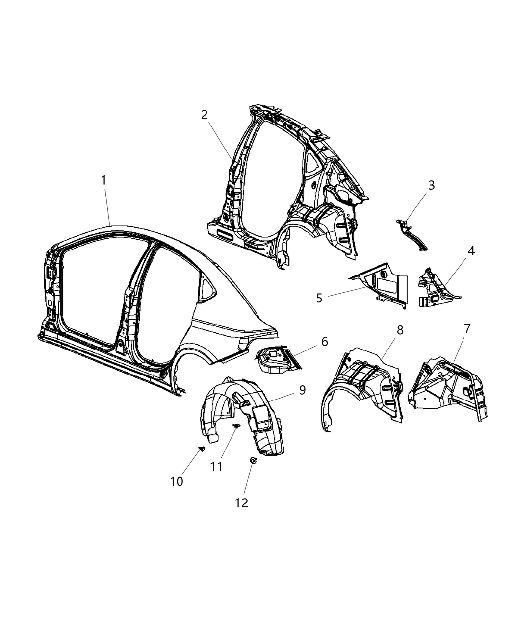 Mopar 68158889AA Reinforcement Bodyside Aperture Rear