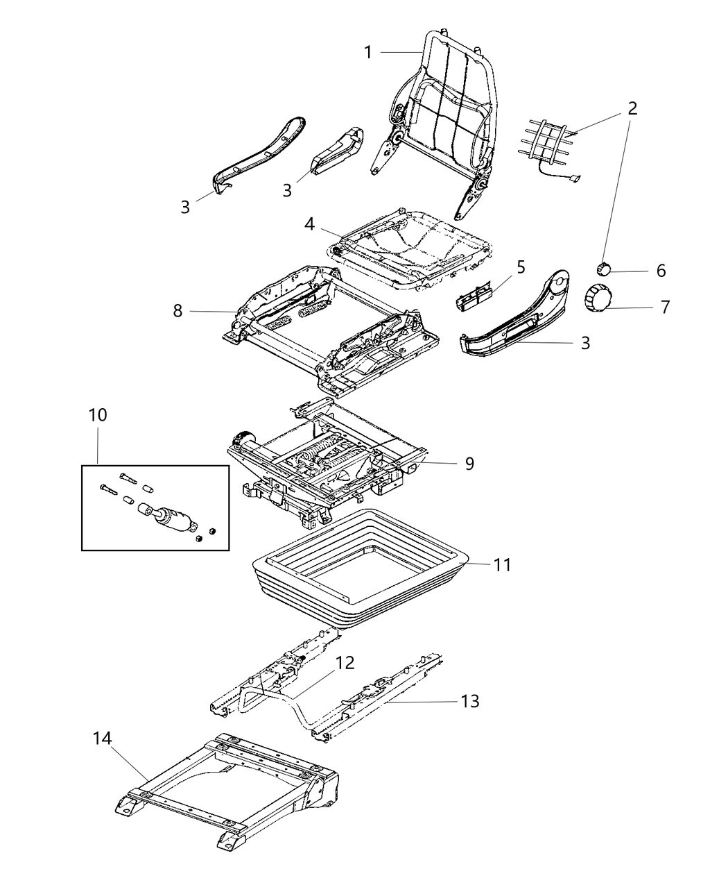 Mopar 5SJ36LXBAA Handle Seat Adjuster